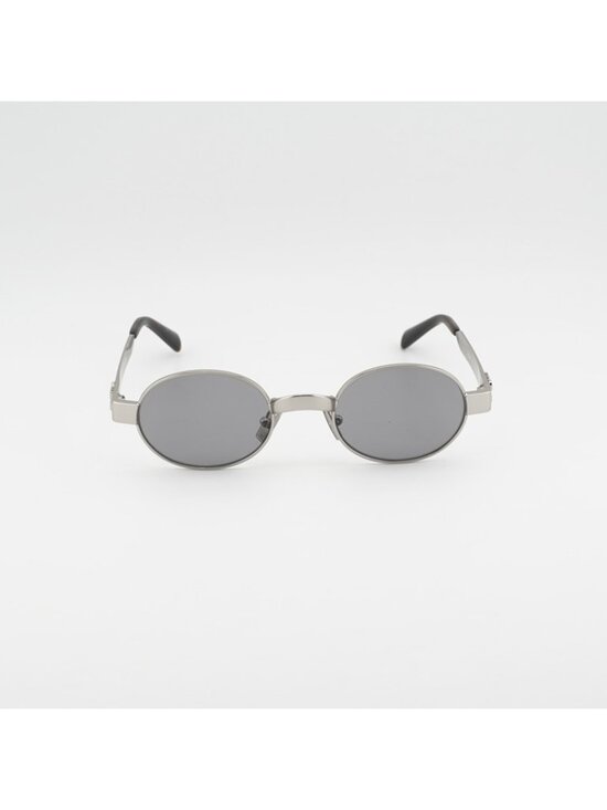 Miu Miu MUB51S 21M50Q Sunglasses Old Silver Oval Frame, Grey Lenses main image 9